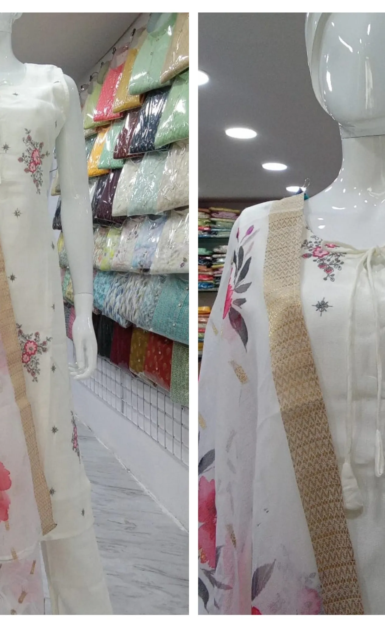 White Three-Piece Fancy Kurta Set