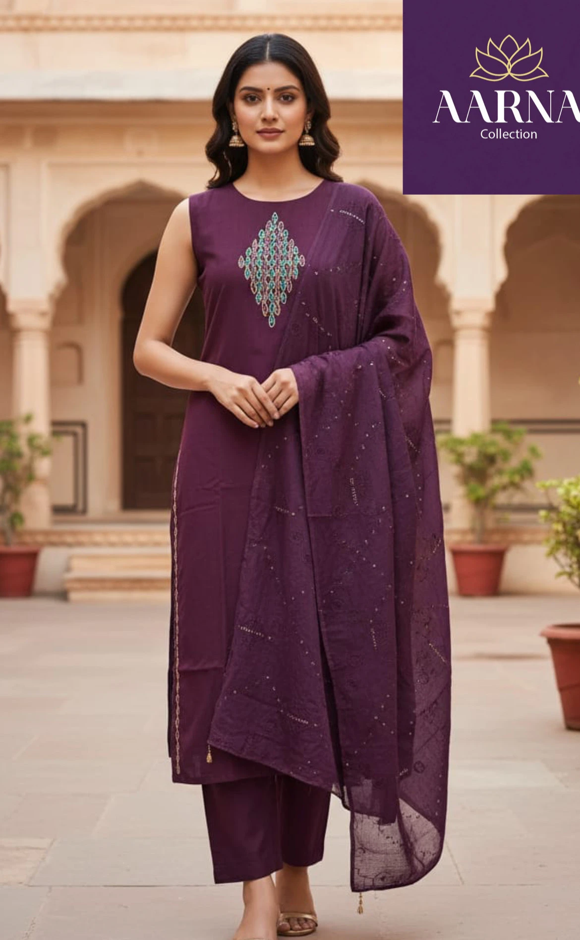 Roman silk fabric 3 piece set