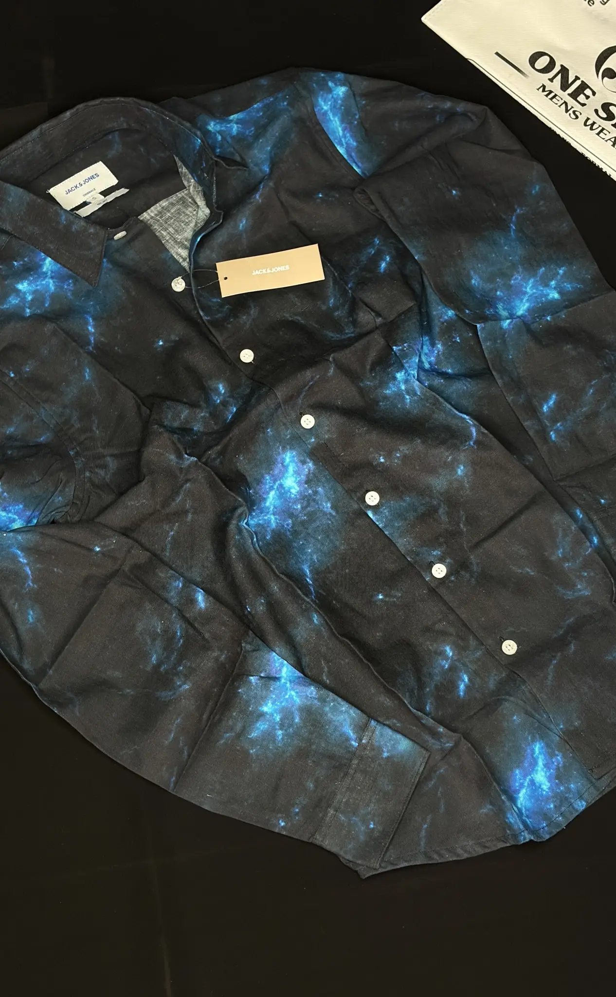 Men's Galaxy Print Casual Long Sleeve Shirt