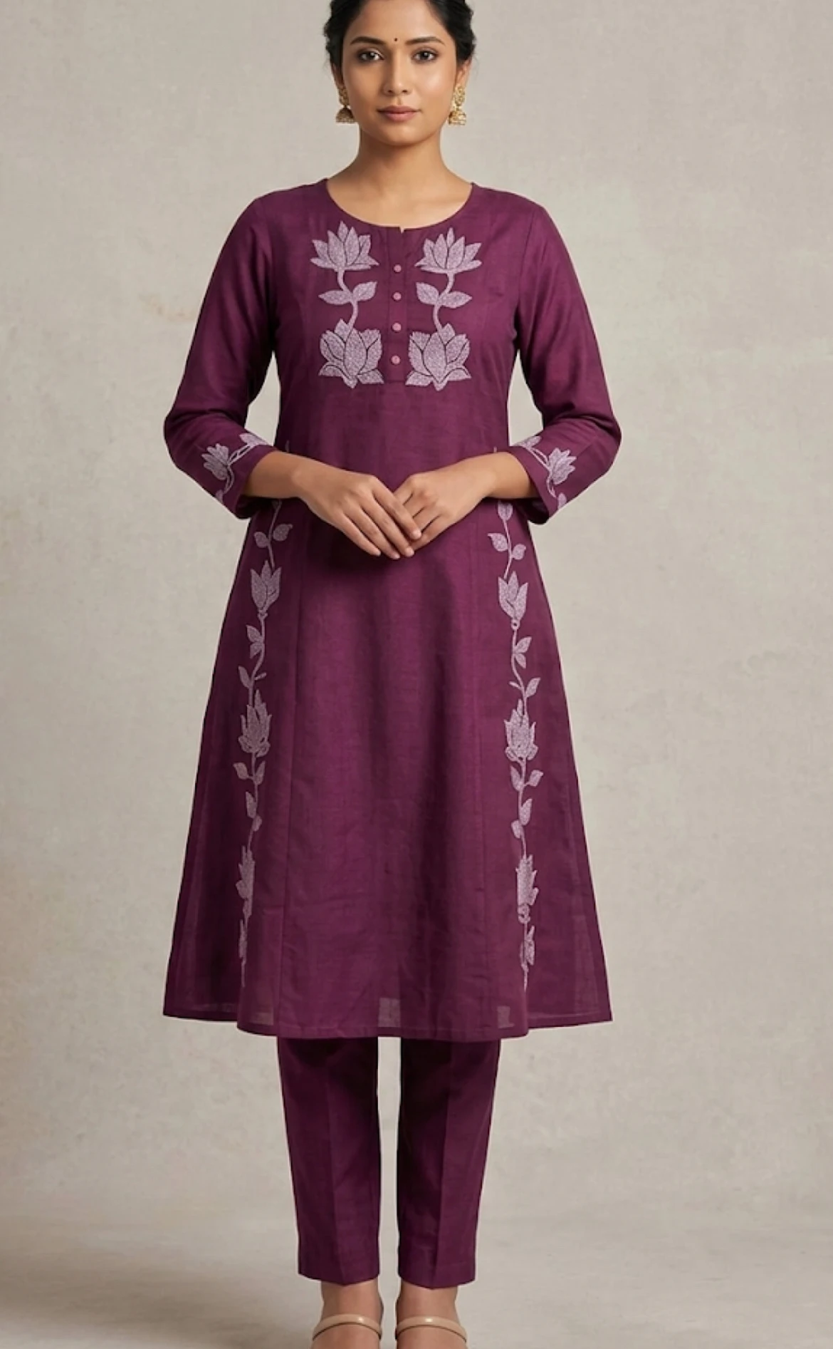Elegant Embroidered A-Line Kurta for Women