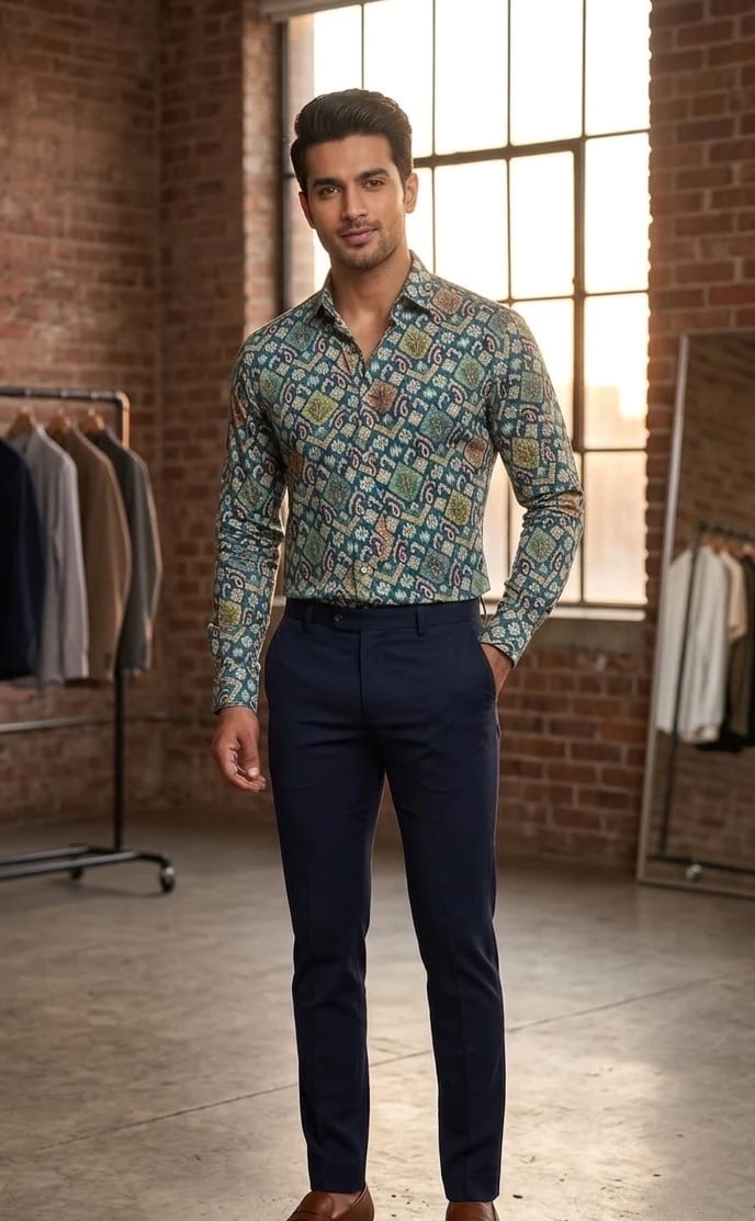 Men's Stylish Printed Full Sleeve Casual Shirt for Men