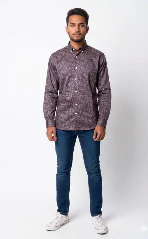 Men's Paisley Print Slim Fit Casual Shirt