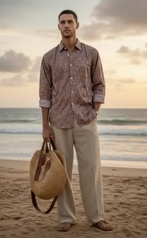 Abstract Print Casual Button-Down Shirt