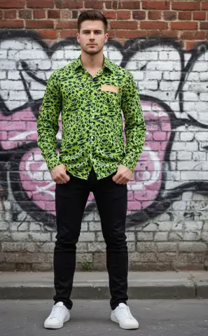 Men's Abstract Print Casual Shirt with Full Sleeves
